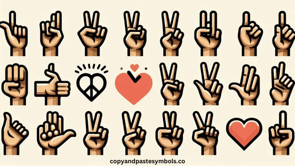 Hand Symbols Copy and Paste